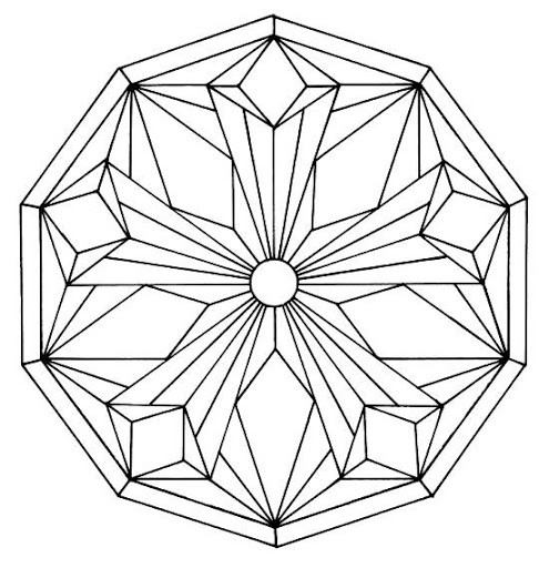 Mandalas avec Motifs géométriques : Mandala a colorier motifs geometriques - 5